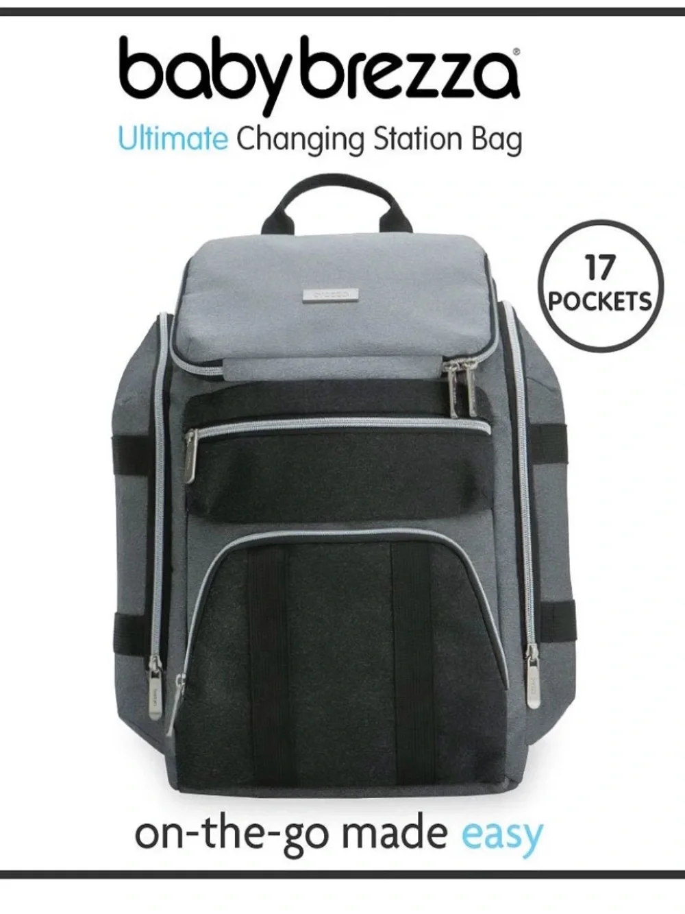 Baby Brezza Ultimate Changing Station Bag - Gray/Black